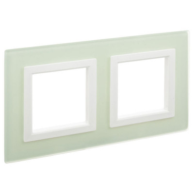 4406824 - ДКС Рамка из натурального стекла, "Avanti", светло-зеленая, 2 поста