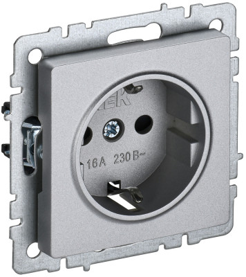 BRITE Роз. с з/к без з/ш 16А РС11-1-0-БрА алюм. IEK, BR-R11-16-K47