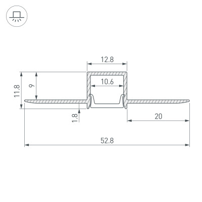 Профиль FANTOM-W12-2000 ANOD (Arlight, Алюминий), 040325