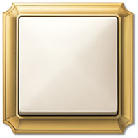 Выключатель 1-клавишный, вставка - бежевый, рамка - золото,    серия Antique