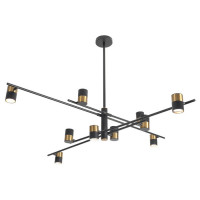 LUSSOLE GILBERT Люстра потолочная, цвет основания - черный, плафон - металл, 10x50W Gu10, LSP-8377