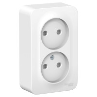 BLANCA О/У РОЗЕТКА двойная без заземл. со шт. ИЗОЛ.ПЛ.,16А, 250В, БЕЛЫЙ BLANCA О/У РОЗЕТКА двойная без заземл. со шт. ИЗОЛ.ПЛ.,16А, 250В, БЕЛЫЙ