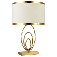 LUSSOLE Randolph Настольные лампы, цвет основания - бронзовый, плафон - ткань (цвет - белый), 1x60W E27, LSP-0619