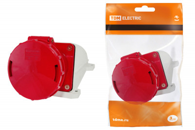 Розетка 134 стационарная 3Р+РЕ 63А 380В IP54 TDM Electric, SQ0602-0007