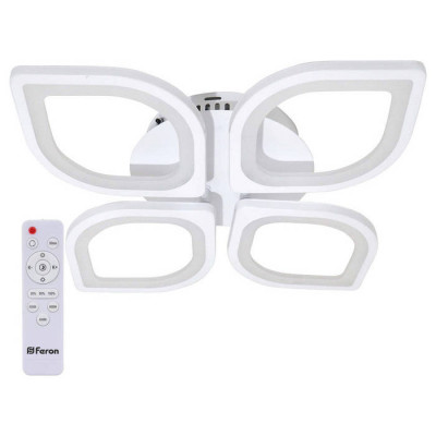 Светильник светодиодный управляемый с пультом 86W, Max. 5000Lm, 3000К-6500K, IP20, белый AL5950 Leaf, Feron 41672