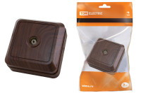 Розетка TВ простая (0-2400 Гц,  "мама") открытой установки, IP20 бук "Ладога" TDM Electric, SQ1801-0042