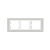 Simon S82N Рамка 3-ная, натуральный - белый (стекло), 82637-60