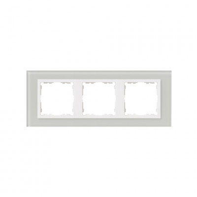 Simon S82N Рамка 3-ная, натуральный - белый (стекло), 82637-60