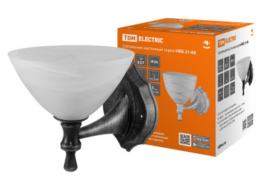 Светильник НББ 21-60-1731 УХЛ4 (черный под серебро, плафон конус алебастр) TDM Electric, SQ0370-0208