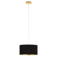 39224 Подвес DOLORITA,3х60W(E27), ?500, H1500, сталь, латунь//текстиль, черный, золотой, 39224