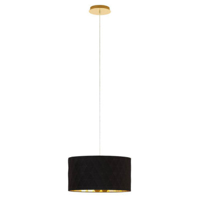 39224 Подвес DOLORITA,3х60W(E27), ?500, H1500, сталь, латунь//текстиль, черный, золотой, 39224