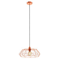 49488 Подвес CARLTON 2, 1x60W (E27), ?455, H1100, сталь, медный, черный кабель