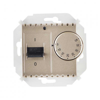 Simon Simon15 Регулятор для тёплого пола с зондом, 16А 230В, 3600Вт, 5-40° IP20, шампань, 1591775-034