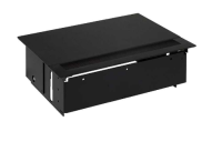 Simon Врезной розеточный блок с крышкой, ввод щетка, 4x2P+E, чёрный, Simon 400, 44404000-138