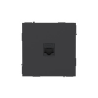 DKC KANT Компьютерная розетка RJ-45 без шторки, кат.5е одинарная, черный уголь, 7012663