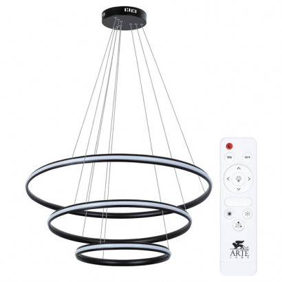 Arte Lamp MERIDIANA, Светильник подвесной, цвет арматуры - черный, цвет плафона/декора - белый, 1x145W LED, A2198SP-3BK