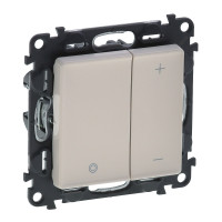 Legrand Valena LIFE.Светорегулятор кнопочный универсальный 400Вт без нейтрали.С лицевой панелью.Слоновая кость, 752562