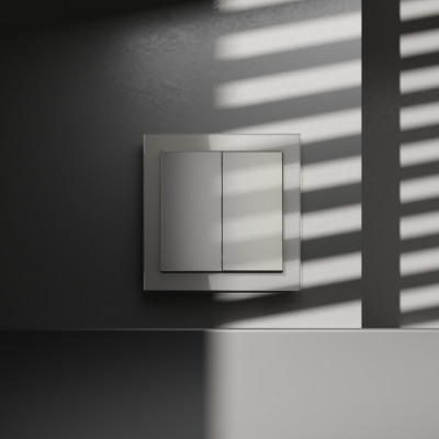 Перекрестный переключатель встраиваемый VOLTUM S70 двухклавишный 10А, (шелк), VLS020504