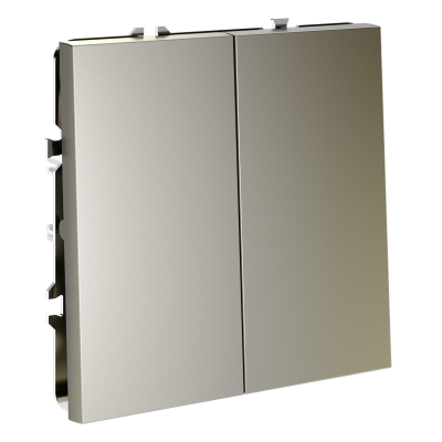 Перекрестный переключатель встраиваемый VOLTUM S70 двухклавишный 10А, (шелк), VLS020504