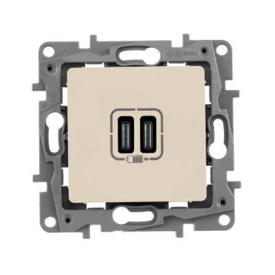 Legrand Зарядное устройство USB тип С / тип С - Legrand Etika - 3000мА 15Вт - белый, 672235