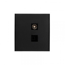 Розетка STRONG компьютерная RJ45 кат6 + TV с/у антрацит KRANZ, KR-78-0722-5