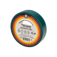 Изолента ПВХ 19 мм х 25 м, зеленая, (упак. 5 рулонов) KRANZ, KR-09-2203