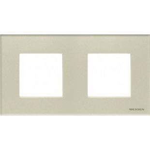 N2272 CP - Рамка 2-постовая, 2-модульная, серия Zenit, стекло Жемчужное - 2CLA227200N3501