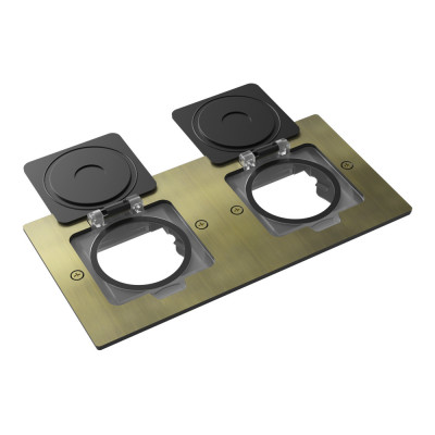 Лючок 4 мод. (2 мод. 45х45 мм.), античная латунь, IP44, Donel, DFB22MROB