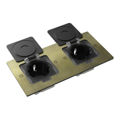 Лючок 4 мод. (2 мод. 45х45 мм.), античная латунь, IP44, Donel, DFB22MROB