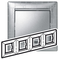 Legrand Рамка 4 поста - Legrand Valena - алюминий модерн, 770344