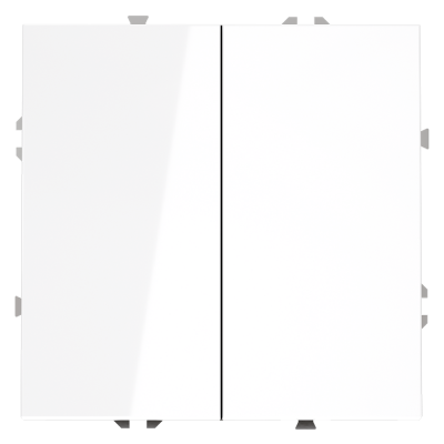 Проходной переключатель встраиваемый VOLTUM S70 двухклавишный 10А, (белый глянцевый), VLS020301