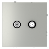 Розетка телевизионнная встраиваемая VOLTUM S70 оконечная TV+SAT, (сталь), VLS060405