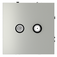 Розетка телевизионнная встраиваемая VOLTUM S70 оконечная TV+SAT, (сталь), VLS060405