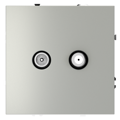 Розетка телевизионнная встраиваемая VOLTUM S70 оконечная TV+SAT, (сталь), VLS060405