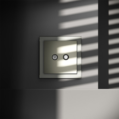 Розетка телевизионнная встраиваемая VOLTUM S70 оконечная TV+SAT, (сталь), VLS060405