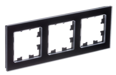 ATN361003 - ATLASDESIGN NATURE 3-постовая РАМКА, НАТУРАЛЬНОЕ СТЕКЛО, ЧЕРНЫЙ, Systeme Electric