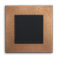 ABB Выключатель 1-клавишный, Вставка - антрацит, Рамка - Бронза, серия Carat