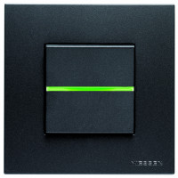 ABB Выключатель 1-клавишный, с подсветкой, цвет - антрацит, серия Zenit ABB Выключатель 1-клавишный, с подсветкой, цвет - антрацит, серия Zenit
