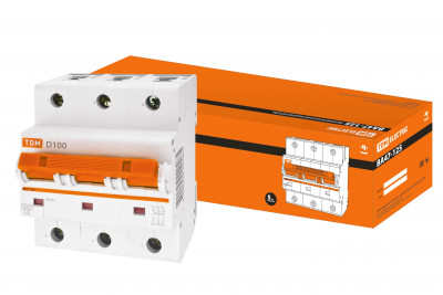 Авт. выкл. ВА47-125 3Р 100А 15кА х-ка D TDM Electric, SQ0208-0035