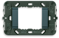 Vimar Суппорт для 2 модулей гладкий, без винтов (Треб.07935-2шт), серый, 16722.L