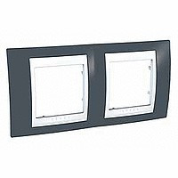 MGU6.004.877 - UNICA ХАМЕЛЕОН РАМКА 2-постовая, горизонтальная, БЕЛЫЙ/ СЕРО-ЗЕЛЕНЫЙ