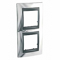MGU66.004V.210 - UNICA TOP РАМКА 2-постовая, вертикальная, ГРАФИТ/ХРОМ ГЛЯНЦЕВЫЙ