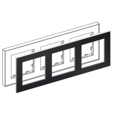 IRIDIUM Рамка на 3 поста, черный, Monaco 04 без кромки, 04P305
