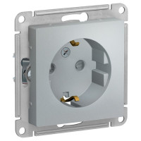 IRIDIUM Розетка с заземляющим контактом  и защитой от прикосновения, 250 В, 16 А, винтовой зажим. Цвет серебристый, M0202