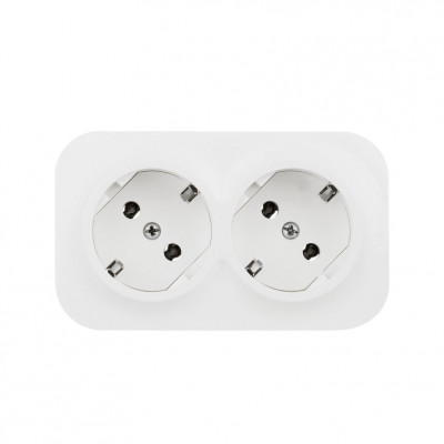 Legrand Розеточный блок двойной с заземлением - Legrand Quteo - с предварительным подключением без шторок IP20 16А 250В винтовые зажимы накладной монтаж - белый, 782233