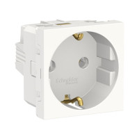 NU303618 - Unica modular розетка с заземлением, без шторок, винтовой зажим, 16а, 250в, 2 мод белый