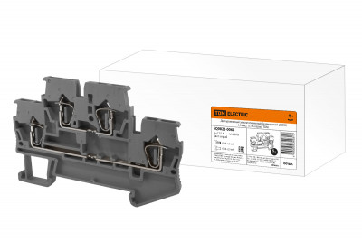 Двухуровневый зажим клеммный безвинтовой (ДЗКБ) 1,5 мм2 17,5А серый TDM Electric, SQ0822-0064