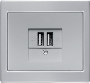 Berker USB зарядное устройство, алюминий, серия K.5