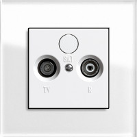 Gira Телевизионная розетка, глянцевый белый - белое стекло,серия Esprit