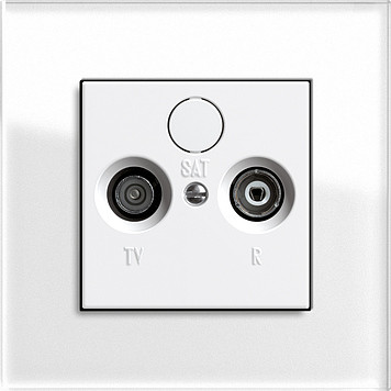 Gira Телевизионная розетка, глянцевый белый - белое стекло,серия Esprit